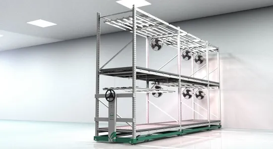 Multi-Tiered Mobile Vertical Hydroponic Grow Rack System
